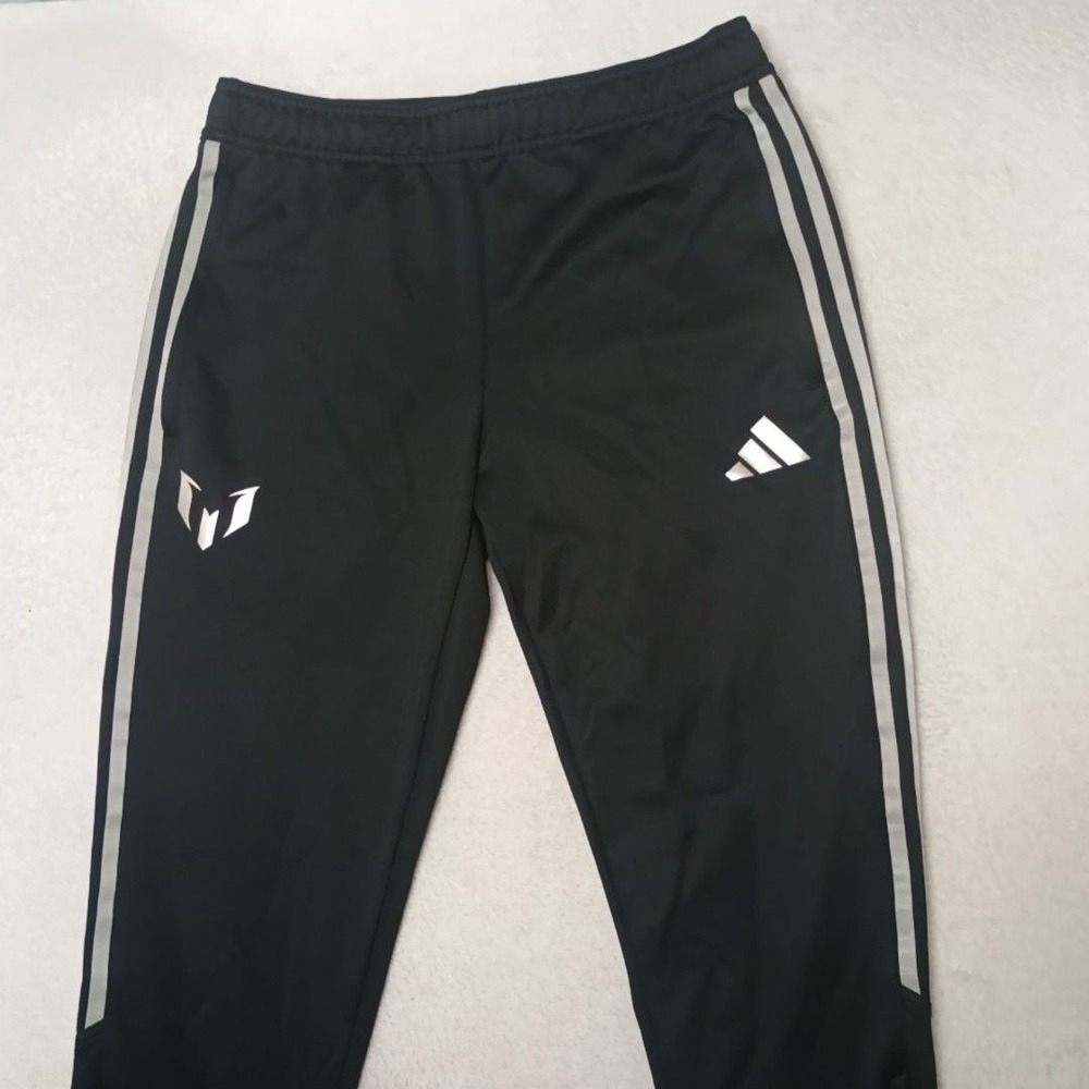 Adidas Track Pants Mens M Black Messi Soccer Training Workout Zip Pocket HR4352